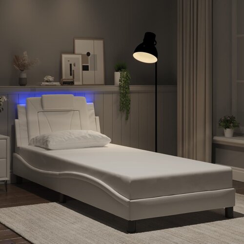 Furnova Posteljni okvir z LED lučkami bel 80x200 cm umetno usnje, (21942242) Slike