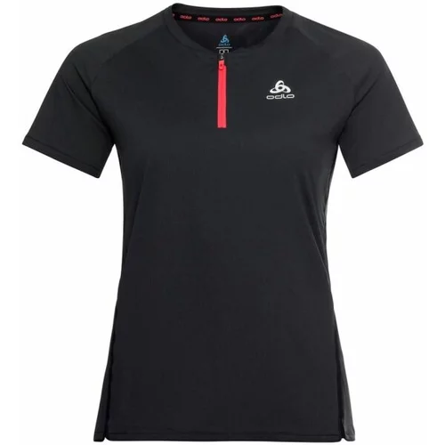 Odlo W AXALP TRAIL T-SHIRT CREW NECK S/S 1/2 ZIP Ženska majica, crna, veličina