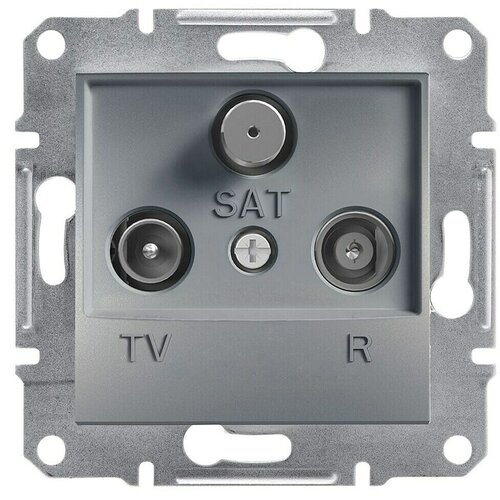 Schneider Electric Asfora Zavr&amp;scaron;na utičnica za antenu TV/R/SAT (Siva, bez okvira, 1 dB) Slike