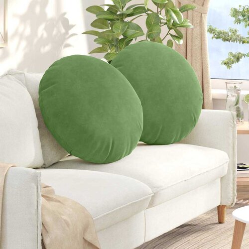  Jastučići za sjedenje 2 pcs Svijetlo zelena Ø60 x 21 cm Baršun Cene