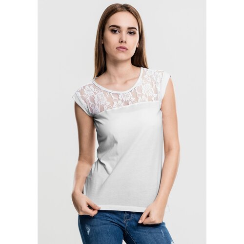 Urban Classics Women&amp;#039;s T-shirt Top Laces white Slike