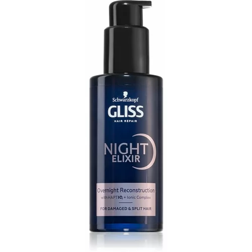 Schwarzkopf Gliss Night Elixir eliksir bez ispiranja za ispucale vrhove kose 100 ml