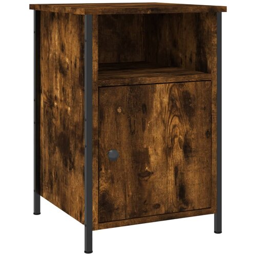 Maison Chic Nočna omarica - Nočna miza dimljeni hrast 40x42x60 cm inženirski les, (21687276) Slike
