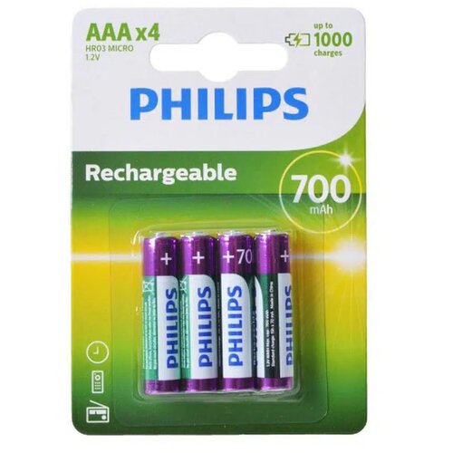 Philips baterija, punjiva, HR03 AAA, 700mAh, , 4K Slike