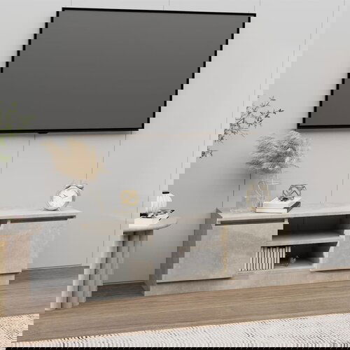 The Living Store TV omarica z vrati betonsko siva 102x30x36 cm - TV Omarica Z Vrati, (21375427) Slike