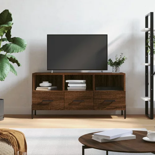 vidaXL TV omarica rjavi hrast 102x36x50 cm inženirski les