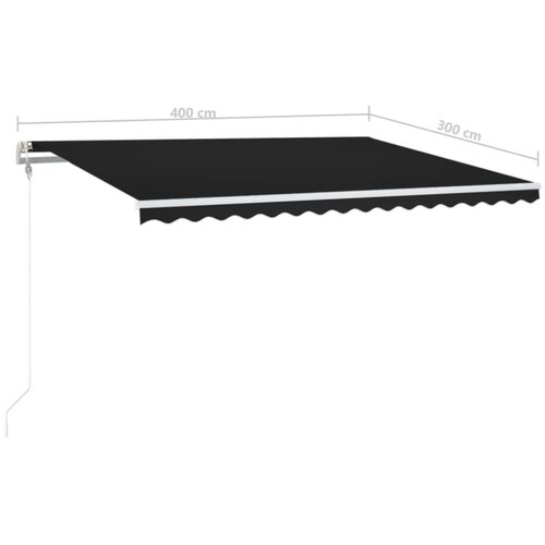  Automatska tenda sa senzorom za vjetar LED 400x300 cm antracit Slike