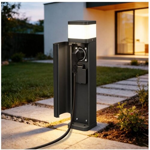 Brilagi Spolja&amp;scaron;nja lampa sa 2 SCHUKO utičnice PILLAR 1xG9/11W/230V IP44 crna Slike