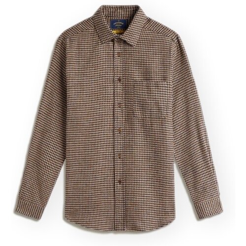 Portuguese Flannel Srajce z dolgimi rokavi Abstract Pied Poule Shirt - Navy Modra Cene