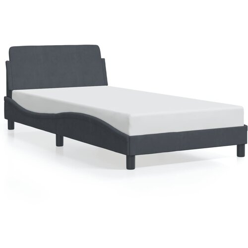 Maison Chic Posteljni okvir - Enojna postelja - Postelja za odrasle brez vzmetnice temno siv 100x200 cm žamet-J7850, (21764094) Slike