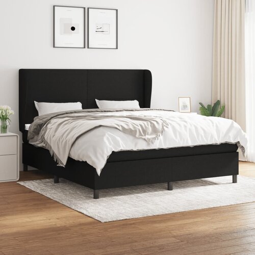 vidaXL Krevet s oprugama i madracem crni 180x200 cm od tkanine Cene