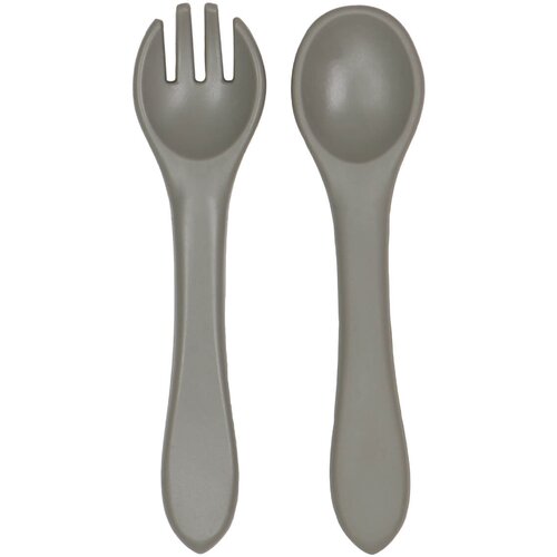 Tryco 2-delni silikonski jedilni pribor olive gray Slike
