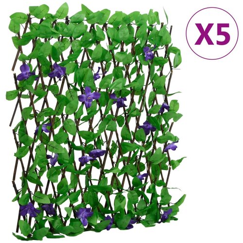 vidaXL Proširiva rešetka od umjetnog bršljana 5 kom zelena 180 x 70 cm Cijene