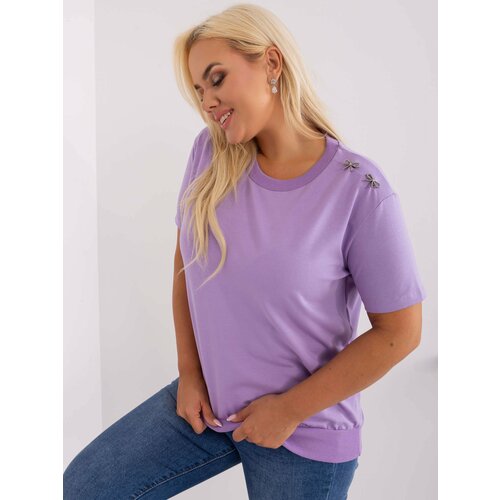 Fashion Hunters Light purple blouse plus size with brooch Slike