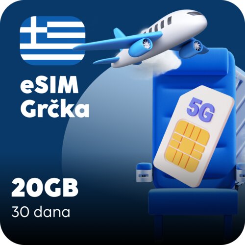 Ananas eSIM Grčka eSIM kartica - 20GB prepaid mobilnih podataka za 30 dana Cene