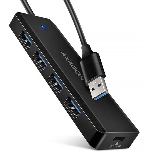  USB HUB 4 x USB 3.2 Gen1, USB-AM, 19cm, USB-C power IN, Axagon HUE-C1A Slike