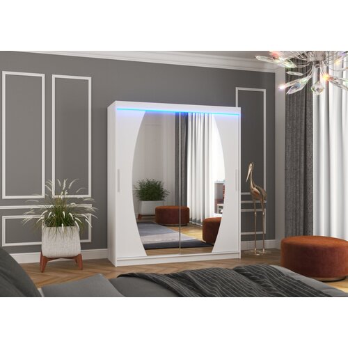ADRK Klizni ormar s ogledalom BALTIMORE 180 cm - BIJELA Cene