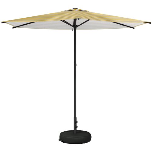 VidaXL Vrtni Parasol s Podnožjem 270 x 270 cm Poliester Pravokutni - Žuta i bijela 2 7 x 2 7 m s podlogom Slike
