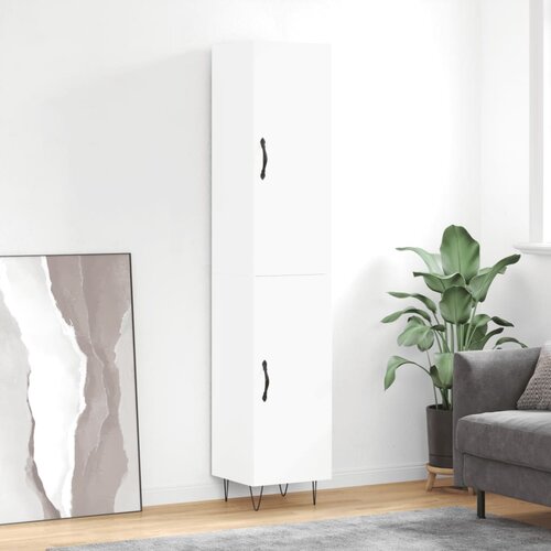 vidaXL Visoka omara bela 34,5x34x180 cm inženirski les Cene