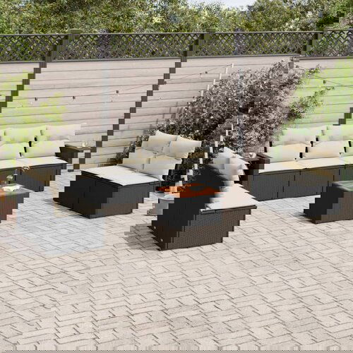 vidaXL 9-dijelni set vrtnih sofa s jastucima crni od poliratana Cijene