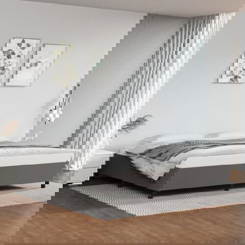 The Living Store Posteljni okvir siv 200x200 cm umetno usnje - Posteljni Okvir, (21524974) Slike