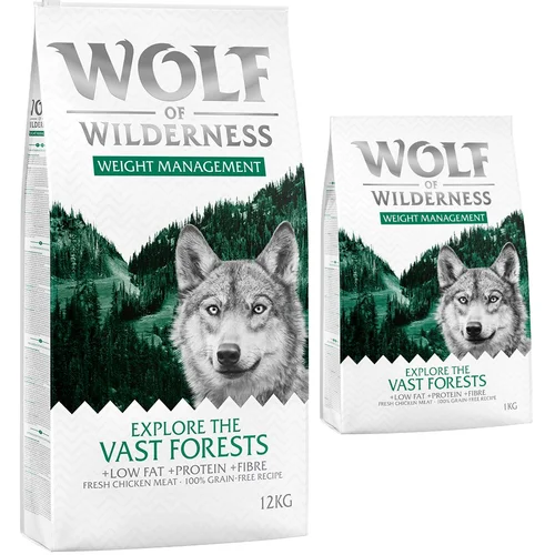 Wolf of Wilderness 12 + 2 kg besplatno! 14 kg suha hrana - "Explore - The Vast Forests" - Weight Management