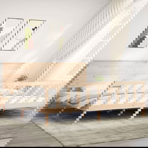 vidaXL Okvir kreveta s uzglavljem 200 x 200 cm od masivnog drva Cijene