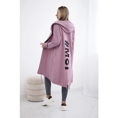Kesi Cardigan with oversize print dark pink Cene