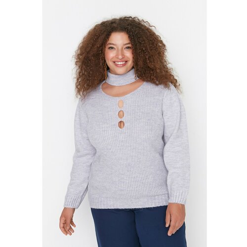 Trendyol Curve Lilac Collar Detailed Knitwear Sweater Cene