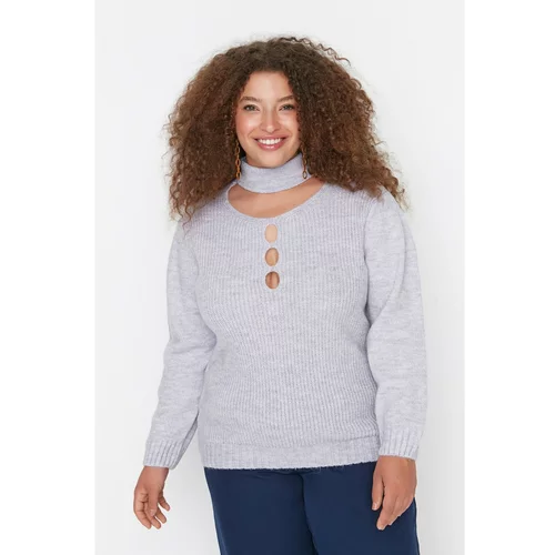 Trendyol Curve Lilac Collar Detailed Knitwear Sweater