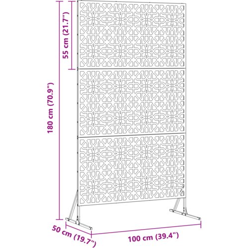 VidaXL Metalni panel ograde Crna Metal Veliki Uzorak Panel ograde Slike