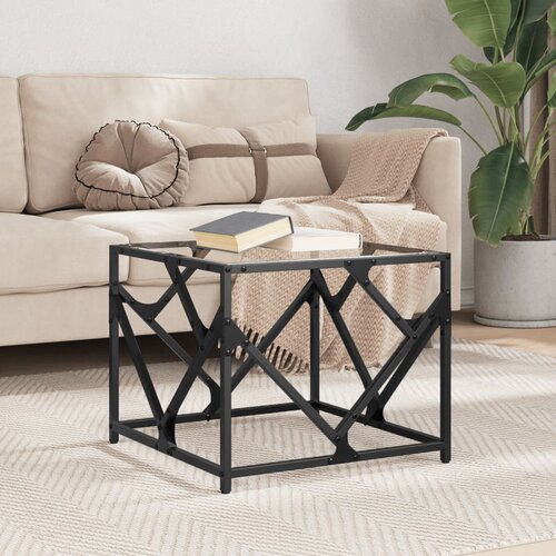 The Living Store Klubska mizica s stekleno površino 50x50x41 cm jeklo - Klubska Mizica, (21837494) Cene