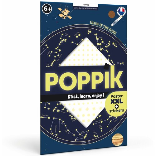 Poppik Edukativni poster sa nalepnicama Karta neba (svetli se u mraku) XXL, 100x68cm Cene