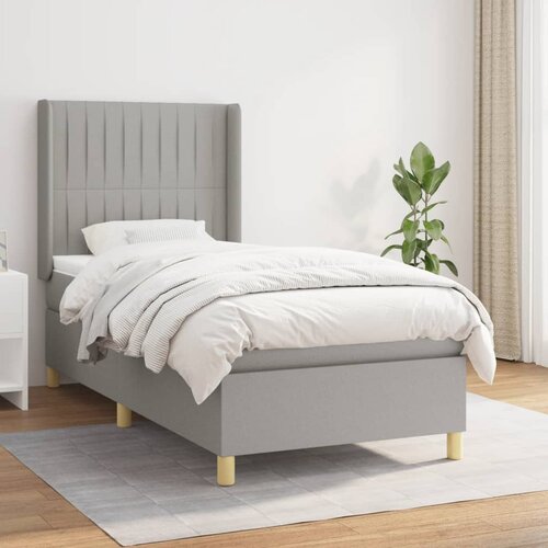 The Living Store Box spring postelja z vzmetnico svetlo siv 100x200 cm blago - Box Spring Postelja, (21518905) Cene