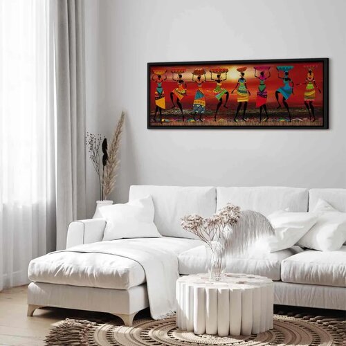  Slika - African Women Dancing 150x50 U crnom drvenom okviru Slike
