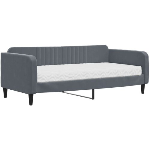 VidaXL Dnevni krevet s madracem tamno sivi 90x190 cm bar&amp;scaron;un Slike