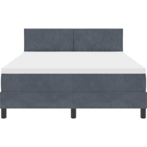 VidaXL Box Spring Krevet s Madracem &amp;amp; LED Tamno Siva 160x200 cm Bar&amp;scaron;un Slike