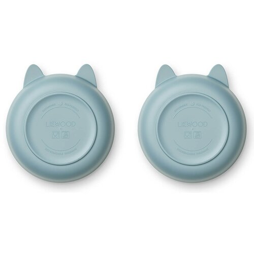 Liewood set 2 skledic iz bio plastike solina rabbit sea blue Slike