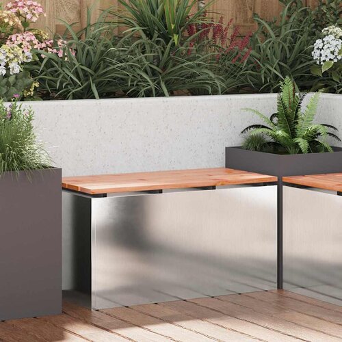 VidaXL Vrtna klop srebrna 80 x 40 x 43 cm Nerjaveče jeklo Slike