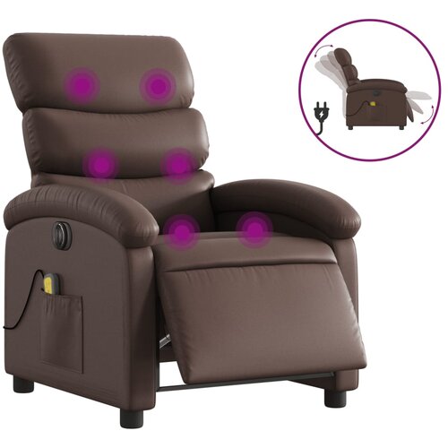 Maison Chic Električni masažni naslanjač - Relax naslanjač rjavo umetno usnje, (22134366) Cene