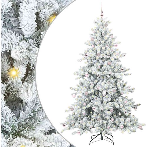 VidaXL Umjetno božićno drvce s nogom with LEDs s stalakom 240cm PVC Slike