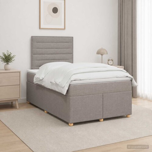  Boxspring krevet s madracem Sivosmeđa 120 x 190 cm Tkanina Cijene