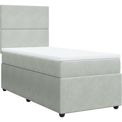 Maison Chic Box spring postelja - Vzmetna postelja z vzmetnico svetlo siv 90x190 cm žamet SL10614, (21904175) Cene