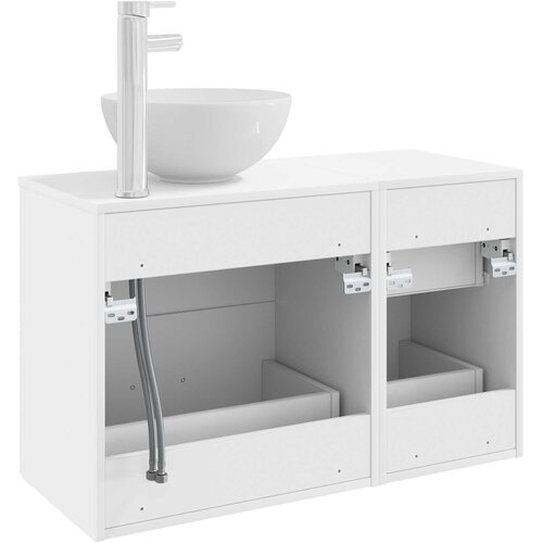  Set namje&amp;scaron;taja za kupaonicu 2 kom. Bijela Konstruirano drvo 49,5 x 41 x 80 cm Slike