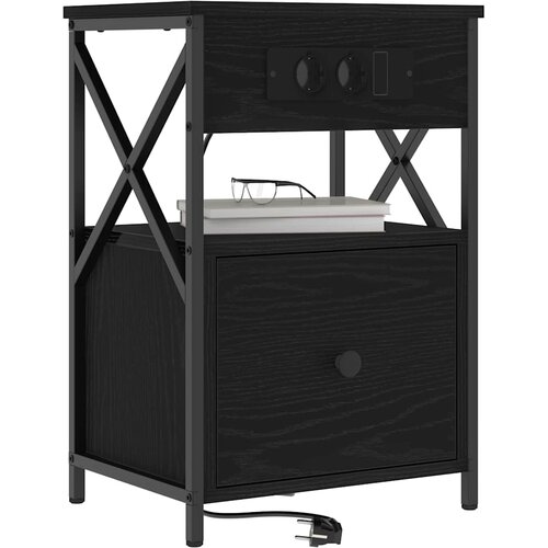  Noćni ormar Crni hrast 40 x 31 x 60 cm Konstruirano drvo Slike