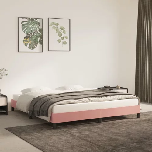 vidaXL okvir za krevet ružičasti 160x200 cm baršunasti
