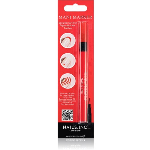 Nails Inc. Mani Marker lak za okrasitev nohtov v aplikacijskem peresu Red 3 ml Slike