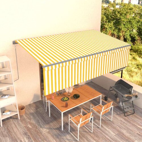  Automatska tenda na uvlačenje s roletom 5 x 3 m žuto-bijela Slike