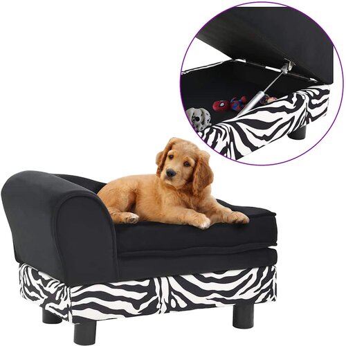 SOFA za pse crna 57 x 34 x 36 cm pli&amp;scaron;ana Slike