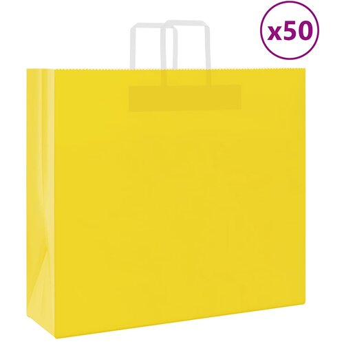  Papirnate vrećice 50 kom s ručkama žute 54x15x49 cm Cijene